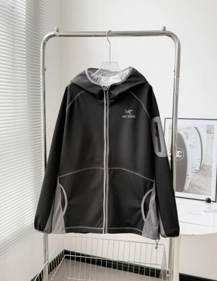 Arc'teryx Couple Spring New Zipper Hooded Sport Spliced Sweatshirt Jacket! - 图片 4