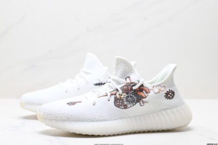 Corporate Adidas Adidas Yeezy Boost 350V2 Coconut White Graffiti - 图片 2