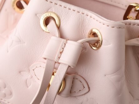 Pink Full Leather Embossed Shoulder Bag COUSSIN BACKPACK Mini Handbag - 图片 6