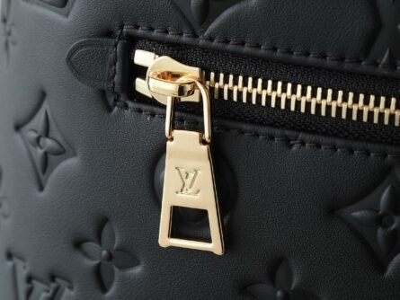 Black Full Leather Embossed Shoulder Bag COUSSIN BACKPACK Small Handbag - 图片 7