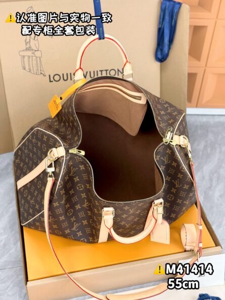 Old Flower Tree Leather Large KEEPALL BANDOULIÈRE 55 Travel Bag - 图片 7