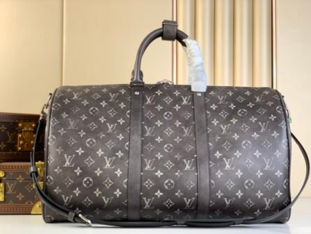 KEEPALL BANDOULIÈRE 50 TRAVEL BAG Black Flower - 图片 3