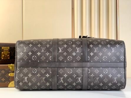 KEEPALL BANDOULIÈRE 50 TRAVEL BAG Black Flower - 图片 4