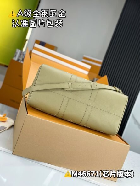Keepall Bandoulière 45 Travel Bag with Green Silk Screen Print - 图片 4