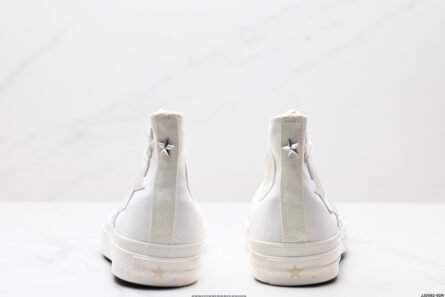 Converse1970s Moonfall Star Ocean Black White Leather Stereo Star Patch High Top Boardshorts Men's Women's Shoes White - 图片 5