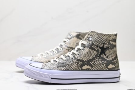 Stussy x Converse ALL STAR CHUCK 70 Converse Snake print fashion versatile non-slip wear-resistant high-top canvas shoes - 图片 3
