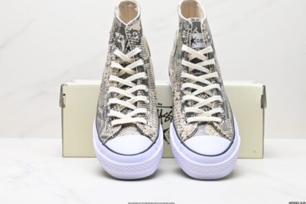 Stussy x Converse ALL STAR CHUCK 70 Converse Snake print fashion versatile non-slip wear-resistant high-top canvas shoes - 图片 6