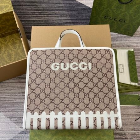 Tote bag artisanally embellished with beautiful Gucci animal prints - 图片 3