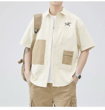 Arc'teryx Summer Workwear Multi-Pocket Patchwork Shirt Hong Kong Style Loose Short Sleeve Shirt make you love it, the bird family is specializing in outdoor clothing dedicated users! - 图片 3
