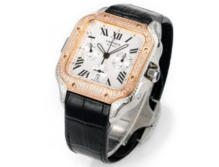 Cartier Santos chronograph with diamonds customized version of the glittering arrival - 图片 3
