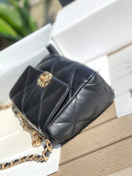 CHANEL overseas channel goods 19 series goatskin flap bag - 图片 4