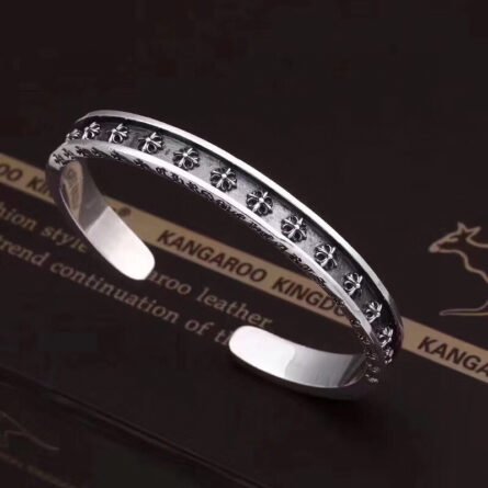 Crow heartClassic crosshatch open bracelet - 图片 3