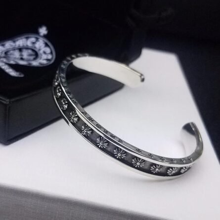 Crow heartClassic crosshatch open bracelet - 图片 4