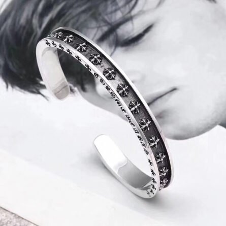 Crow heartClassic crosshatch open bracelet - 图片 5
