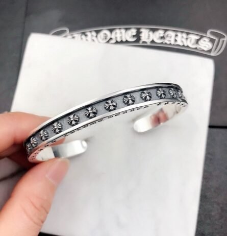 Crow heartClassic crosshatch open bracelet - 图片 7