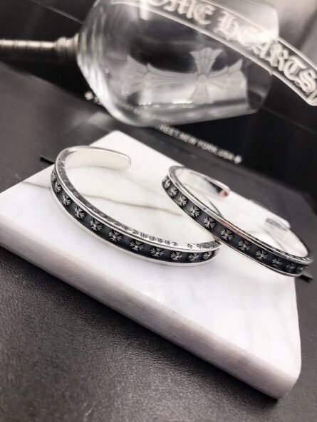 Crow heartClassic crosshatch open bracelet - 图片 8