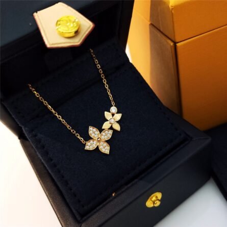 New Double Flower Necklace Monogr@m Flower Flower. - 图片 2