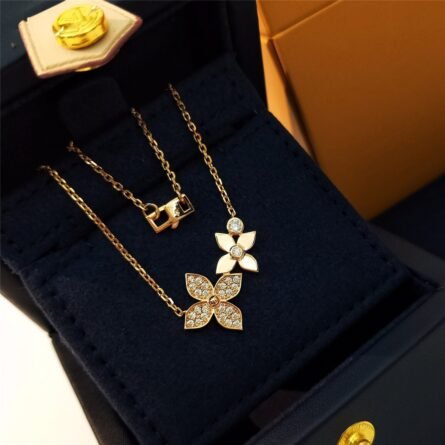 New Double Flower Necklace Monogr@m Flower Flower. - 图片 4