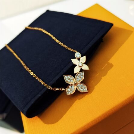 New Double Flower Necklace Monogr@m Flower Flower. - 图片 5