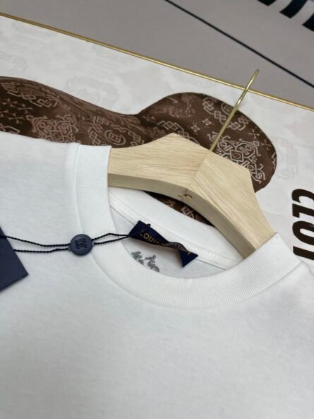 Louis Vuitton25ss beadwork handmade bead embroidery letters round neck short sleeve T-shirt - 图片 3
