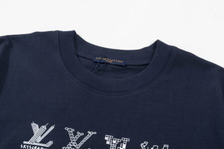 Louis Vuitton 24ss Blue Shell 🐚 Butterfly Logo Print Short Sleeve T-Shirt - 图片 3