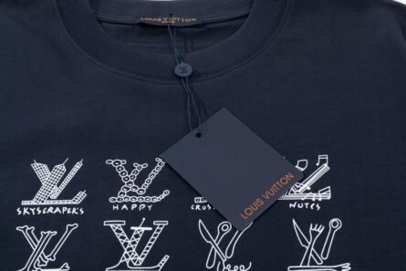 Louis Vuitton 24ss Blue Shell 🐚 Butterfly Logo Print Short Sleeve T-Shirt - 图片 4