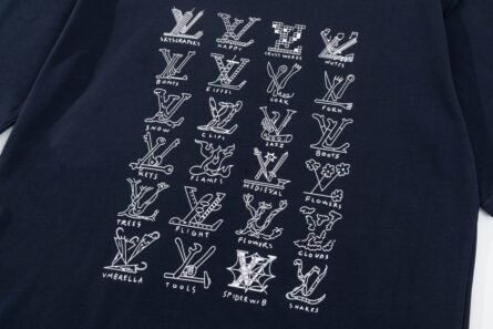 Louis Vuitton 24ss Blue Shell 🐚 Butterfly Logo Print Short Sleeve T-Shirt - 图片 5