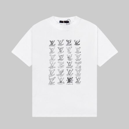 Louis Vuitton 24ss Blue Shell 🐚 Butterfly Logo Print Short Sleeve T-Shirt - 图片 9